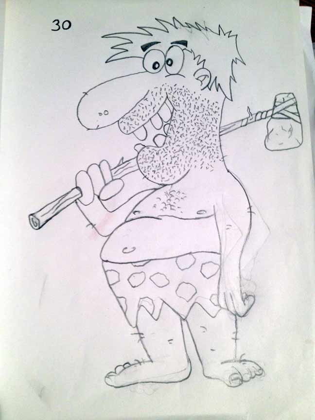 Golfer Caveman Sketch