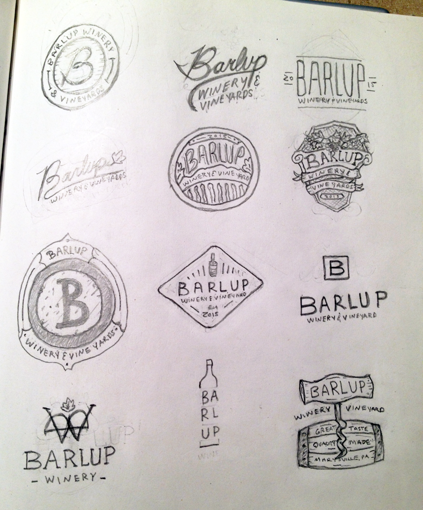 Winery Logo Sketches 1