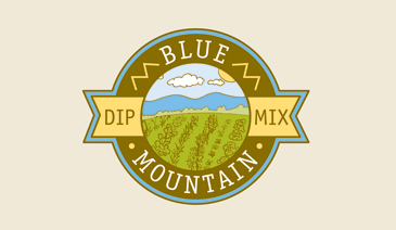 Blue Mountain Dip Mix, Logo Design, packaging design, print, hand drawn, logo, mechanicsburg